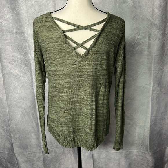 SO Olive Green Heather Knit Sweater - size Small - Picture 5 of 15